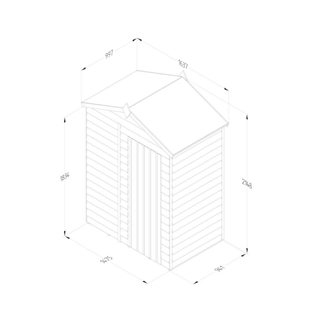 4LIFE Apex Shed 5×3 – Single Door – 2 Window with Installation 5013053199459 2